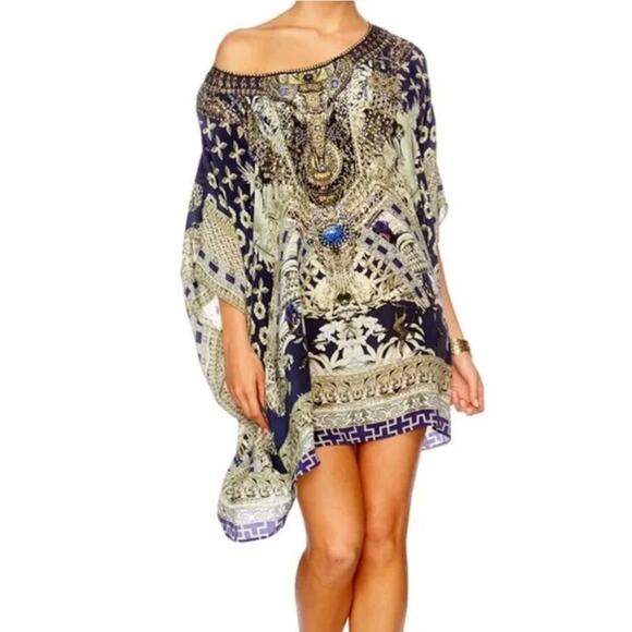 CAMILLA OS S M L A Little Past Twilight Short Round Neck Caftan NWT - Picture 14 of 14